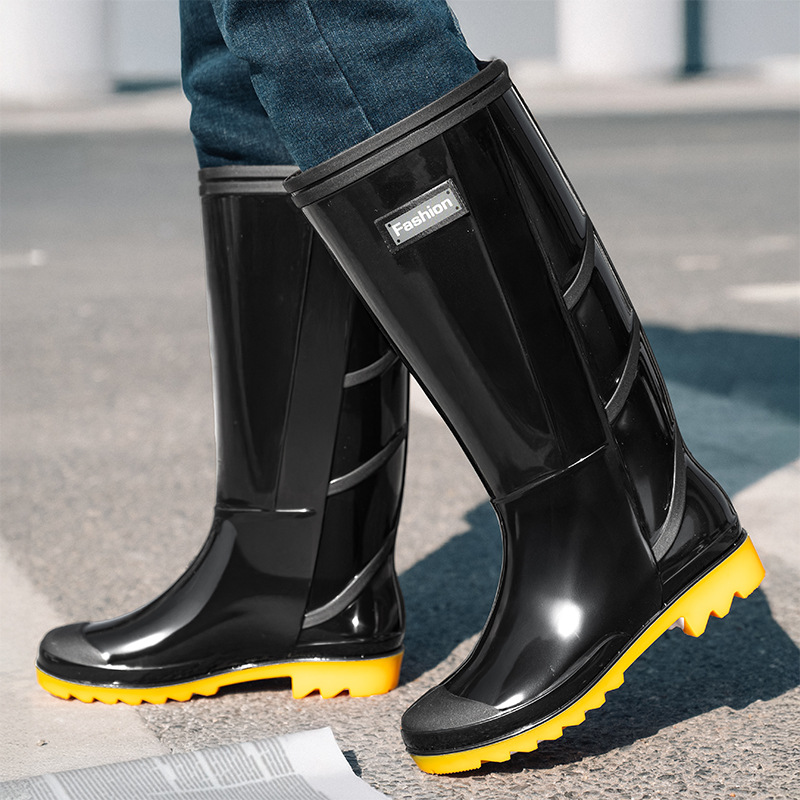 Men Fashion Long Tube Rain Boo - Fishing Boots ulasan dan harga