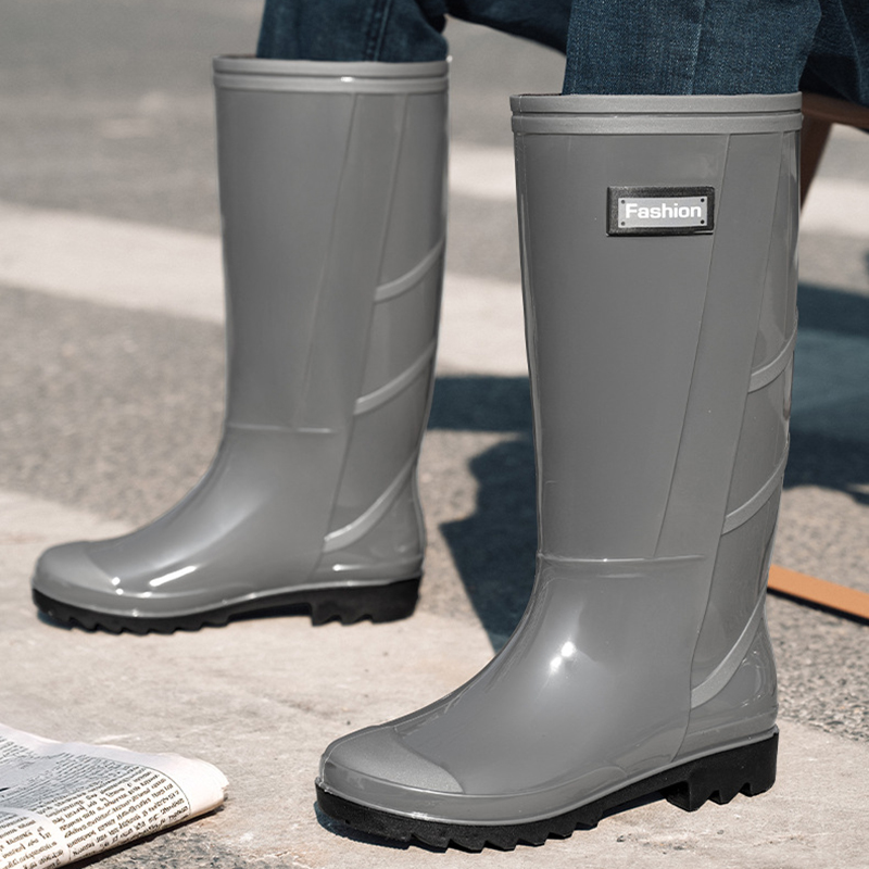 Men Fashion Long Tube Rain Boo - Fishing Boots ulasan dan harga